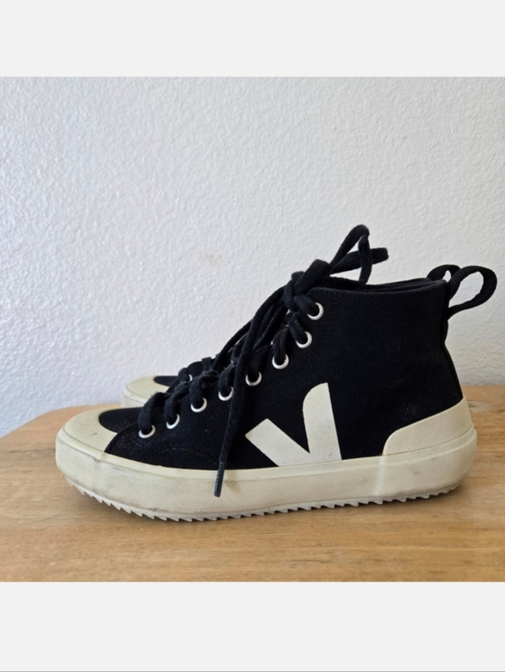 Veja Black and White High-Top Sneakers